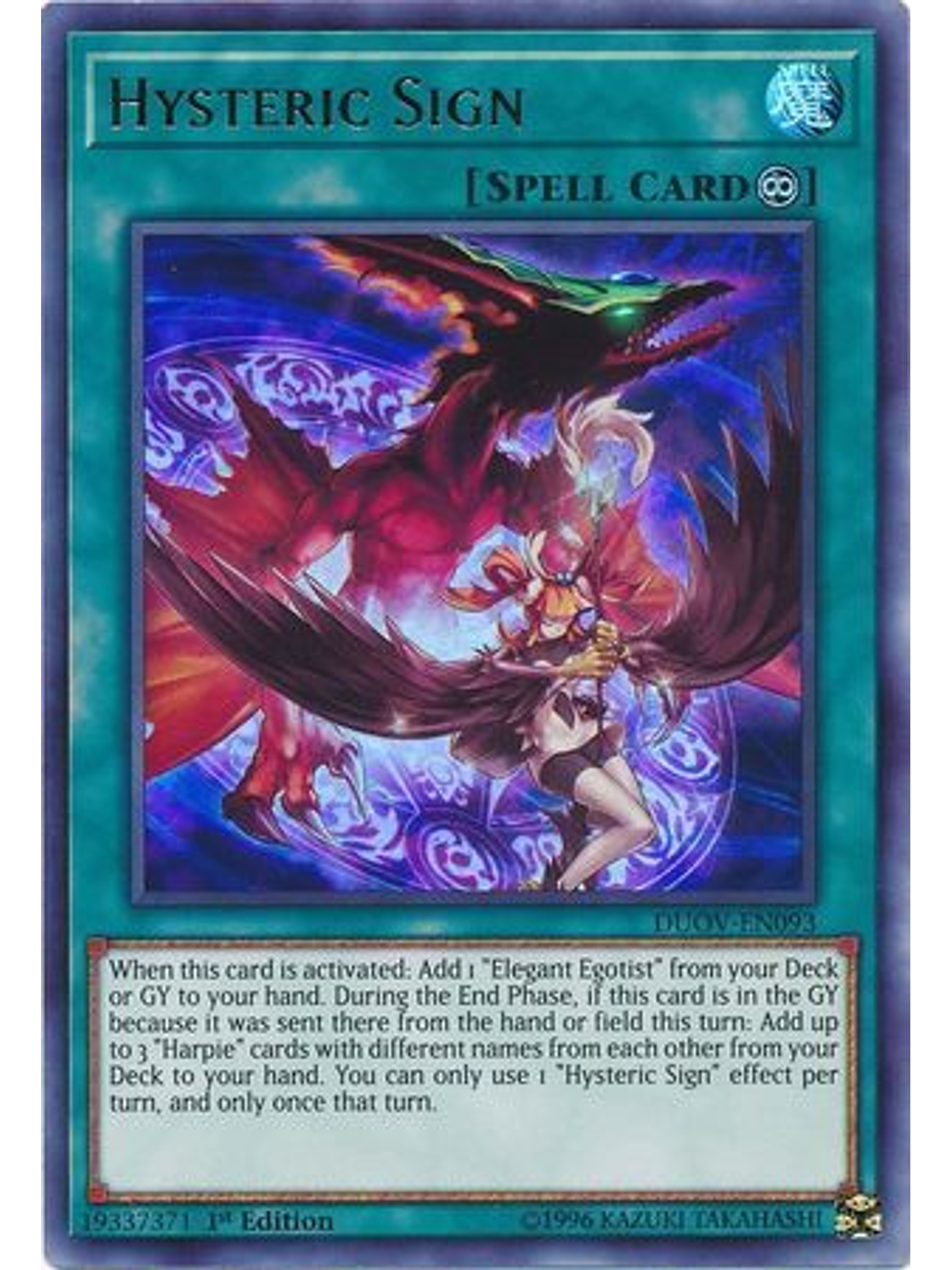 Hysteric Sign - DUOV-EN093 - Ultra Rare 1st Edition 1