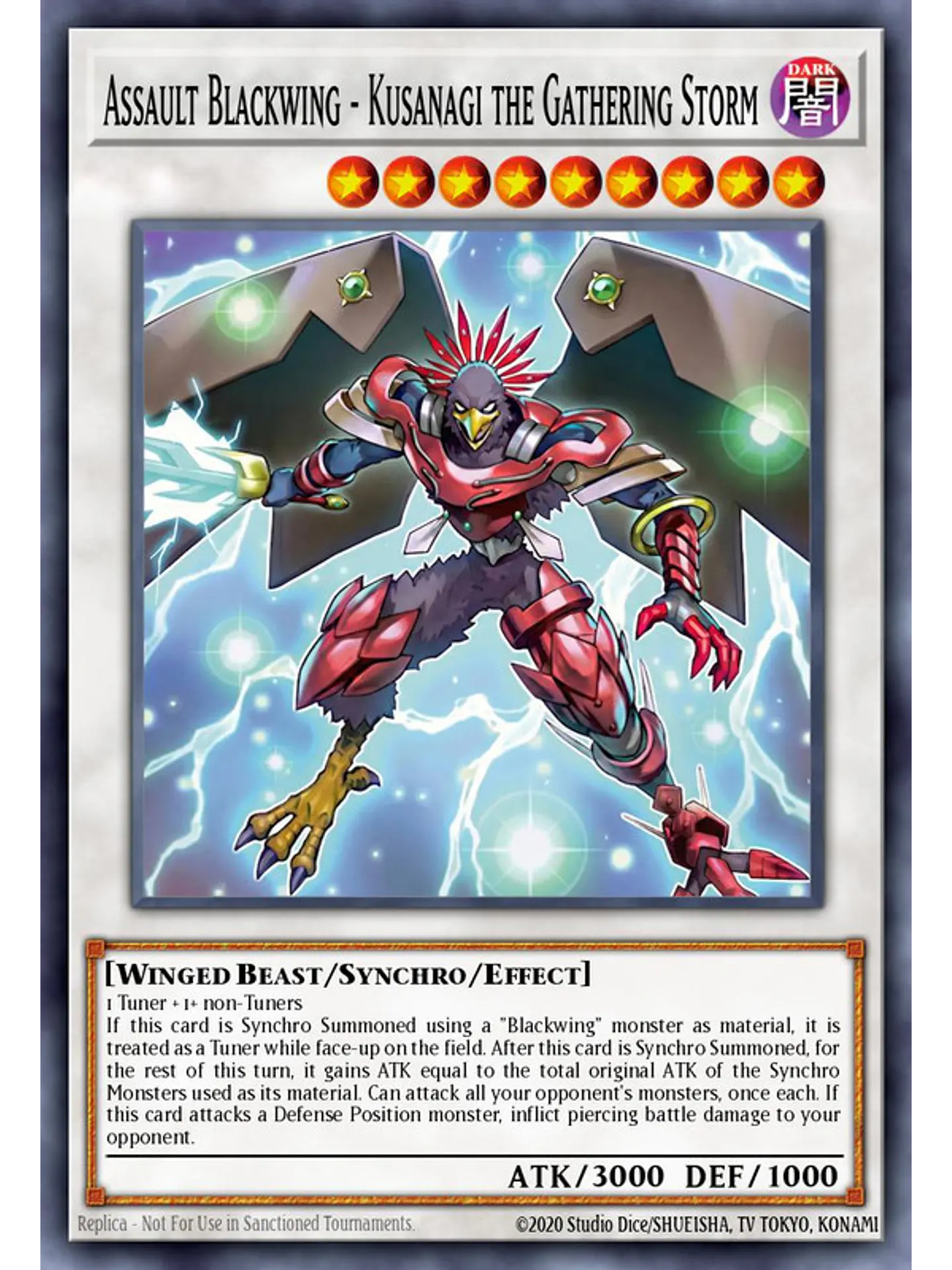 Assault Blackwing - Kusanagi the Gathering Storm - MAMO-EN026 - Secret Rare 1st Edition 1