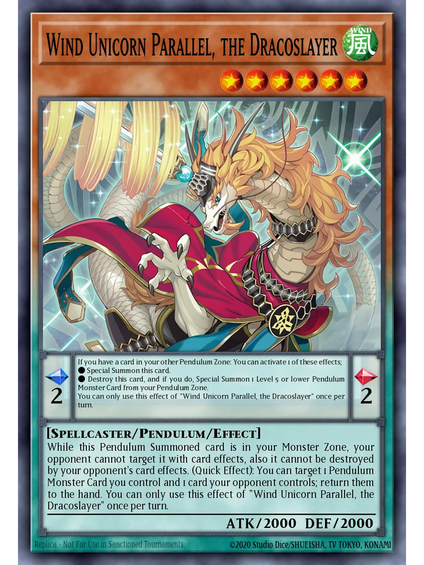 Wind Unicorn Parallel, the Dracoslayer - MAMO-EN125 - Secret Rare 1st Edition 1