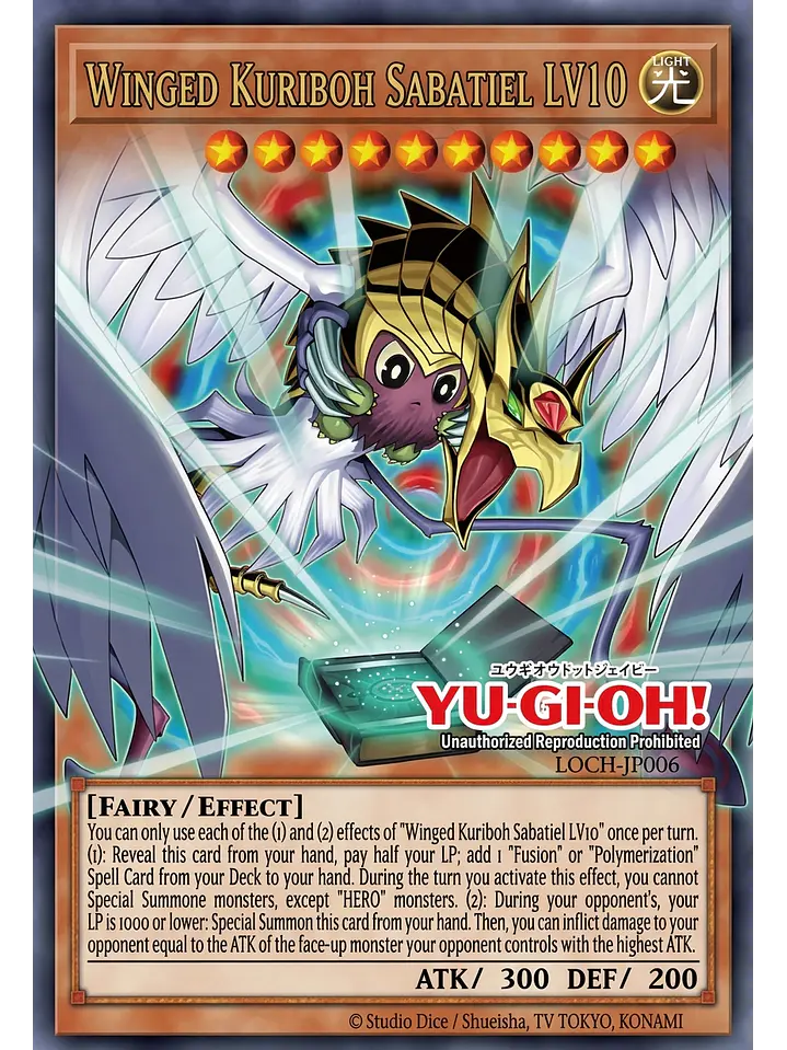 Winged Kuriboh Sabatiel LV10 (extended art) - MAMO-EN006 - Ultra Rare 1st Edition 1