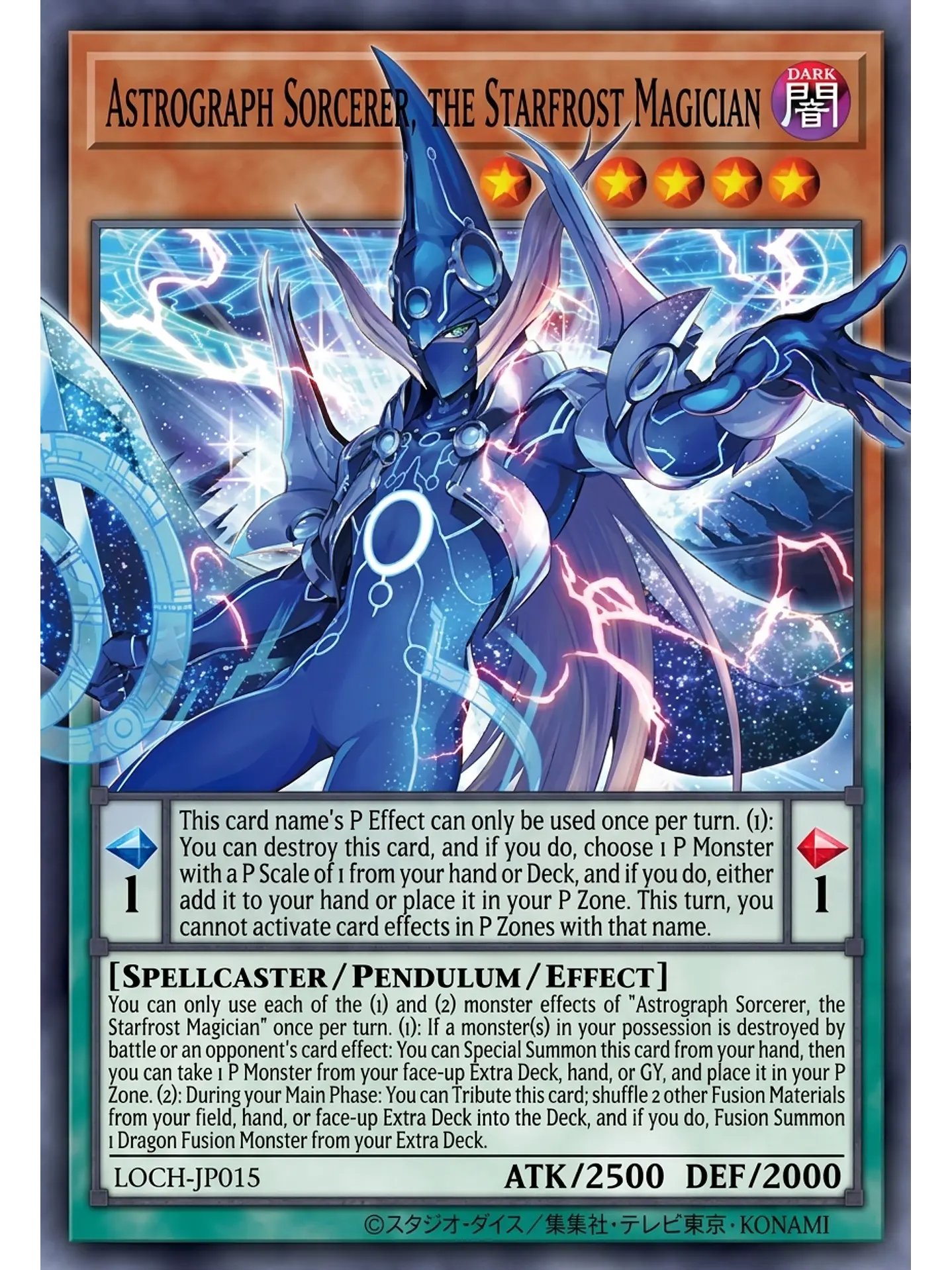 Astrograph Sorcerer, the Starfrost Magician (extended art) - MAMO-EN015 - Ultra Rare 1st Edition 1