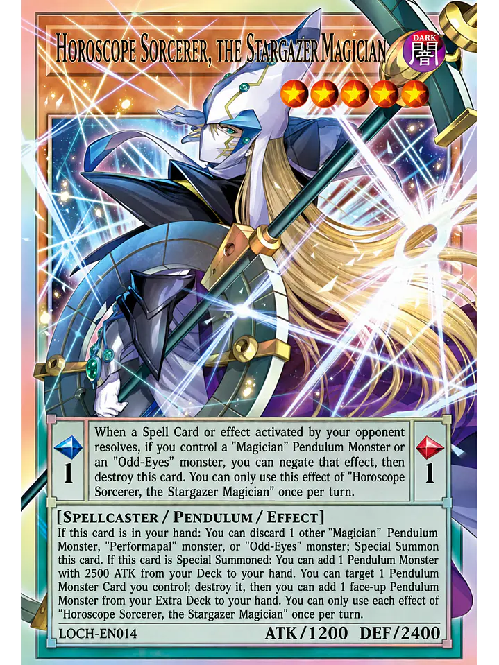 Horoscope Sorcerer, the Stargazer Magician (extended art) - MAMO-EN014 - Ultra Rare 1st Edition 1