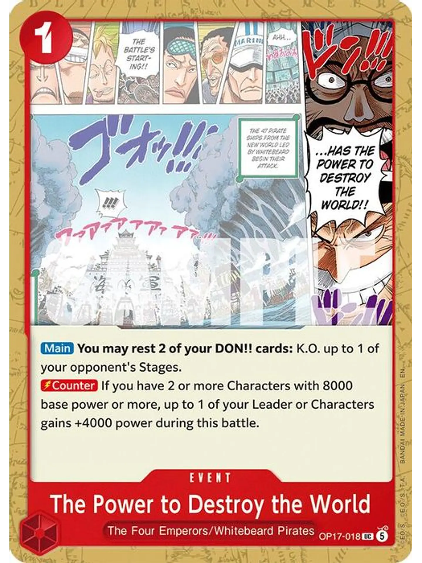 OP17-018 U The Power to Destroy the World 1