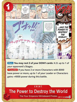 OP17-018 U The Power to Destroy the World