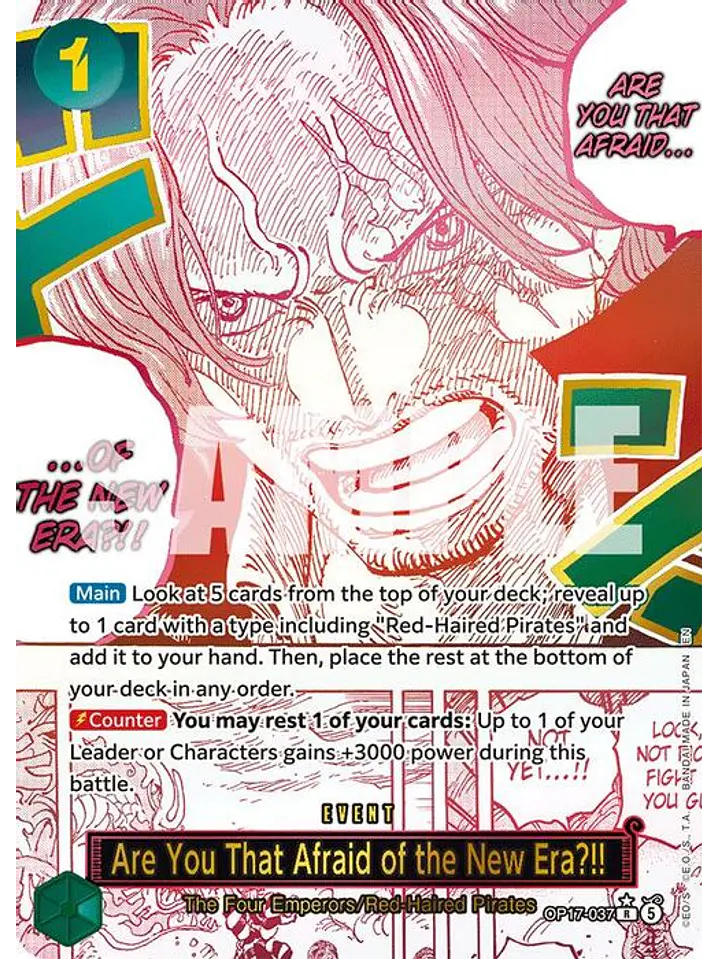 OP17-037 (Alternate Art) Are You That Afraid of the New Era?! 1