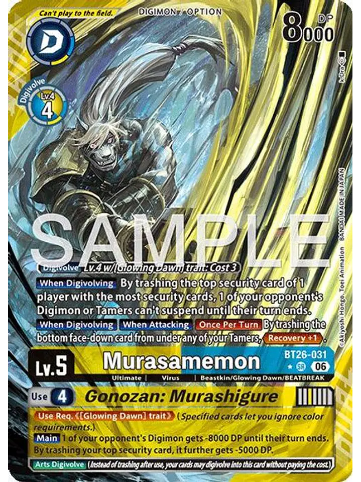 BT26-031 (Alternate Art) Murasamemon/Gonozan: Murashigure 1