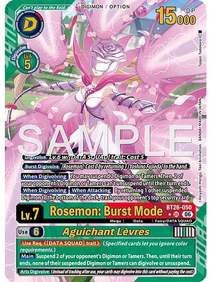 BT26-050 (Alternate Art) Rosemon: Burst Mode/Aguichant Lèvres