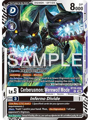 BT26-056 R Cerberusmon: Werewolf Mode/Inferno Divide
