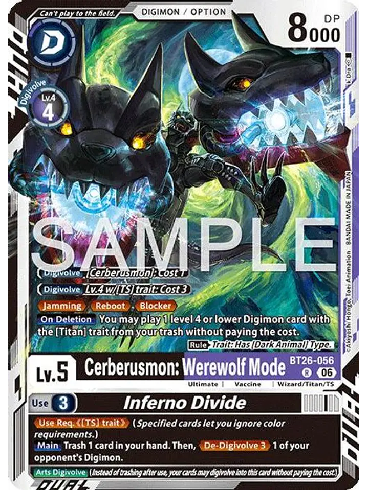 BT26-056 R Cerberusmon: Werewolf Mode/Inferno Divide 1