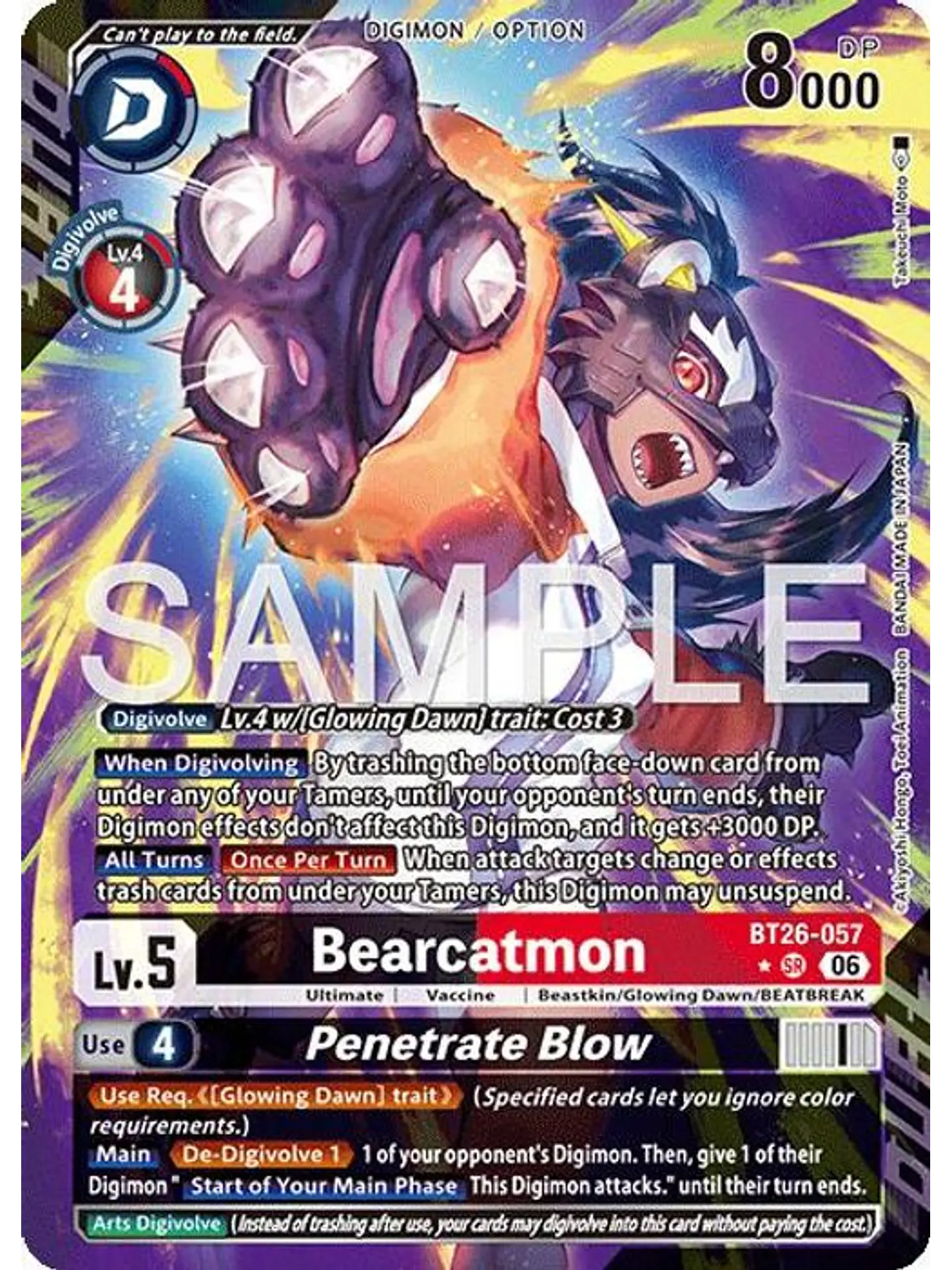 BT26-057 (Alternate Art) Bearcatmon/Penetrate Blow 1