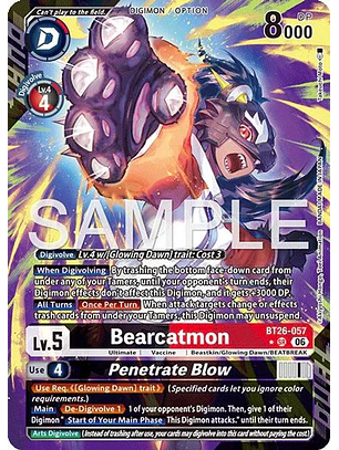 BT26-057 (Alternate Art) Bearcatmon/Penetrate Blow