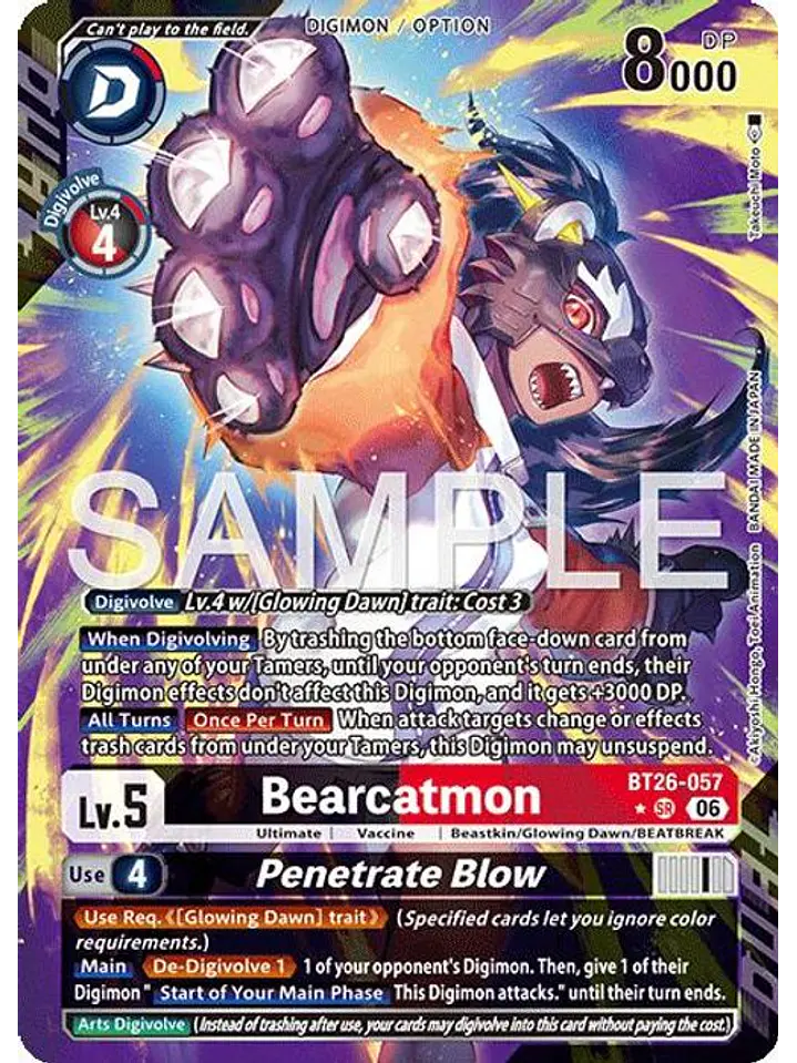BT26-057 (Alternate Art) Bearcatmon/Penetrate Blow 1