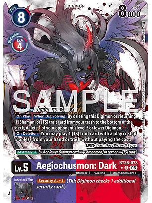BT26-073 (Alternate Art) Aegiochusmon: Dark