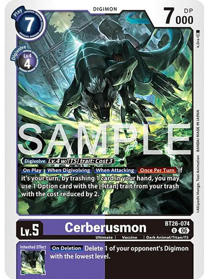 BT26-074 U Cerberusmon 1