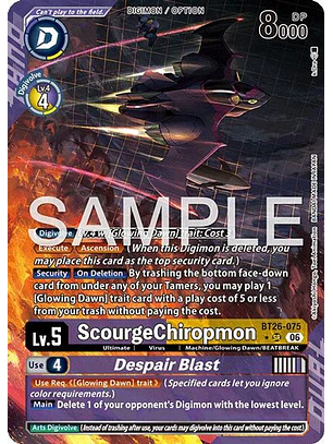 BT26-075 (Alternate Art) ScourgeChiropmon/Despair Blast
