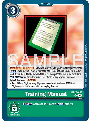 BT26-099 U Training Manual