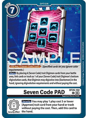 BT26-102 C Seven Code PAD