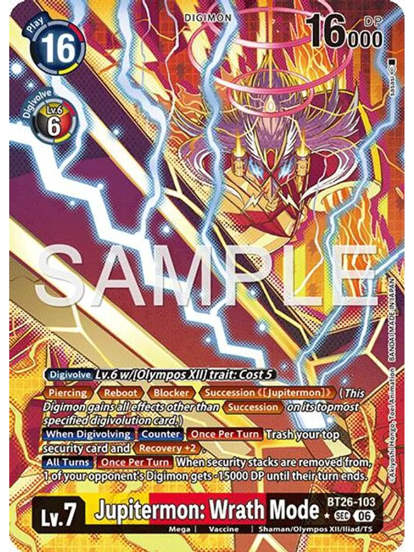 BT26-103 (Alternate Art) Jupitermon: Wrath Mode 1