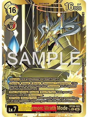 BT26-103 (Rare Pull) Jupitermon: Wrath Mode