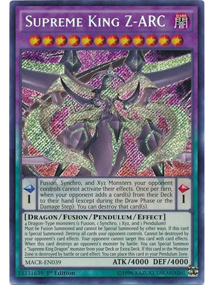 Supreme King Z-ARC - MACR-EN039 - Secret Rare 1st Edition 1