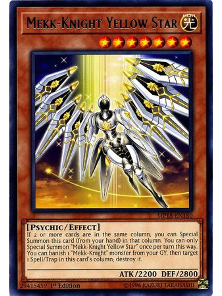 Mekk-Knight Yellow Star - MP18-EN180 - Rare 1st Edition 1