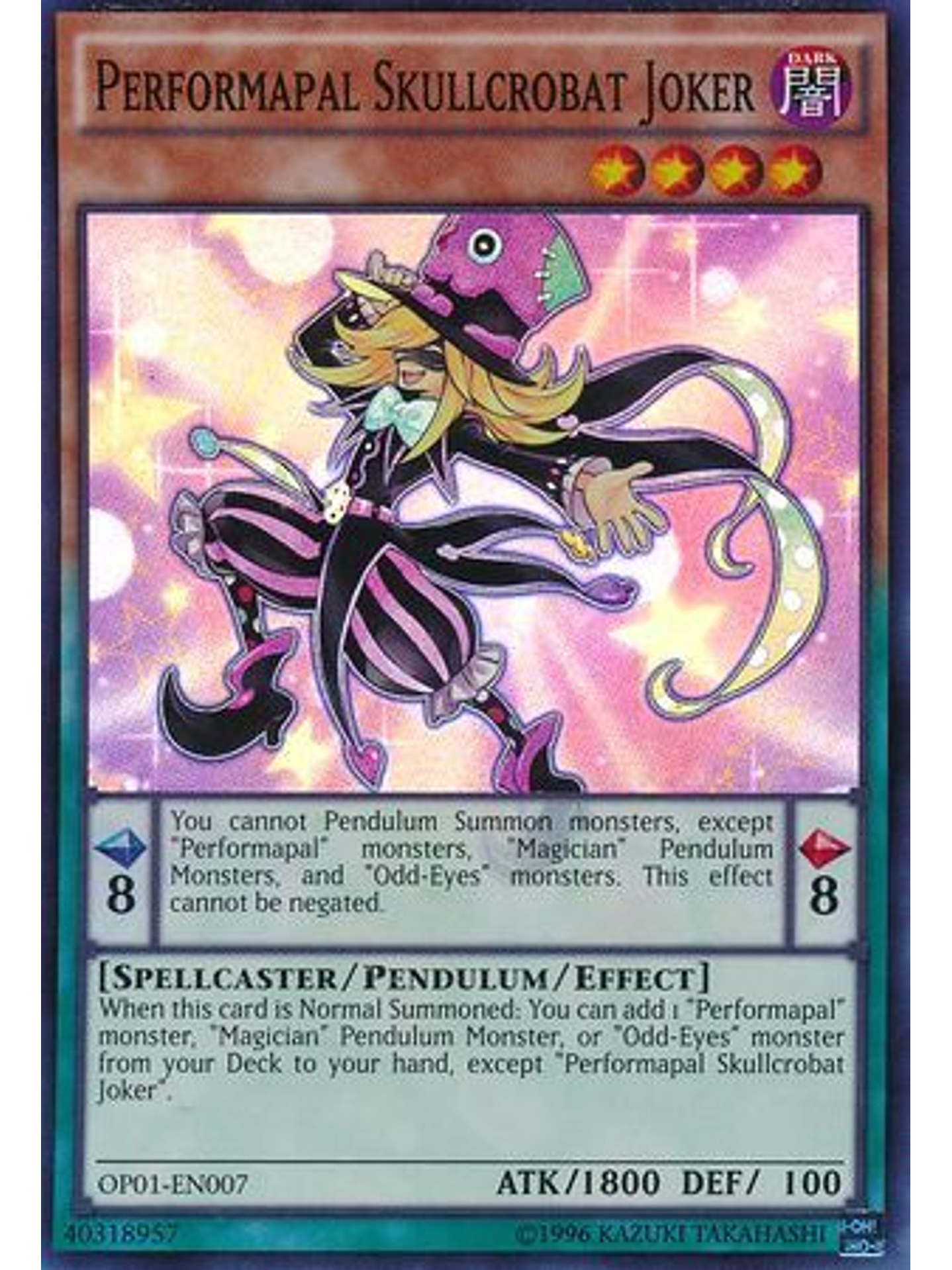 Performapal Skullcrobat Joker - OP01-EN007 - Super Rare 1
