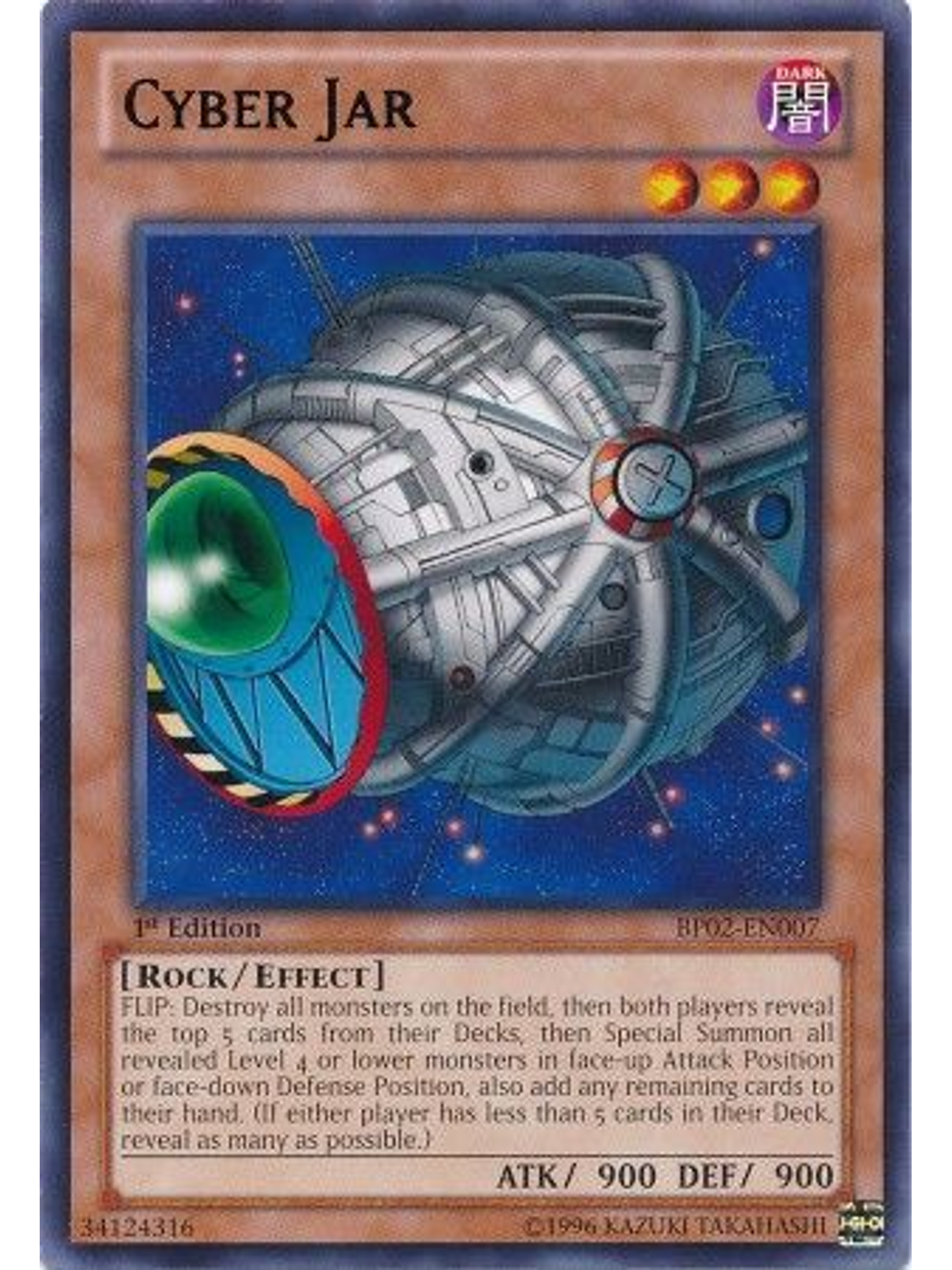 Cyber Jar - BP02-EN007 - Rare 1st Edition 1