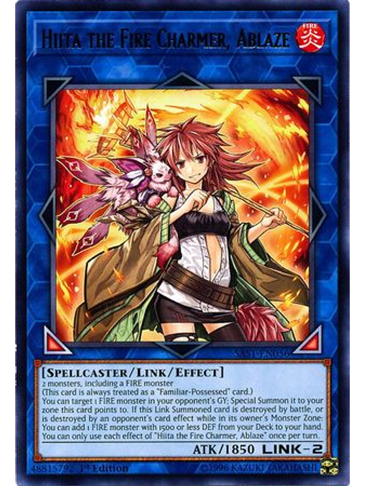 Hiita The Fire Charmer, Ablaze - Sast-en056 - Rare 1st Edition 1