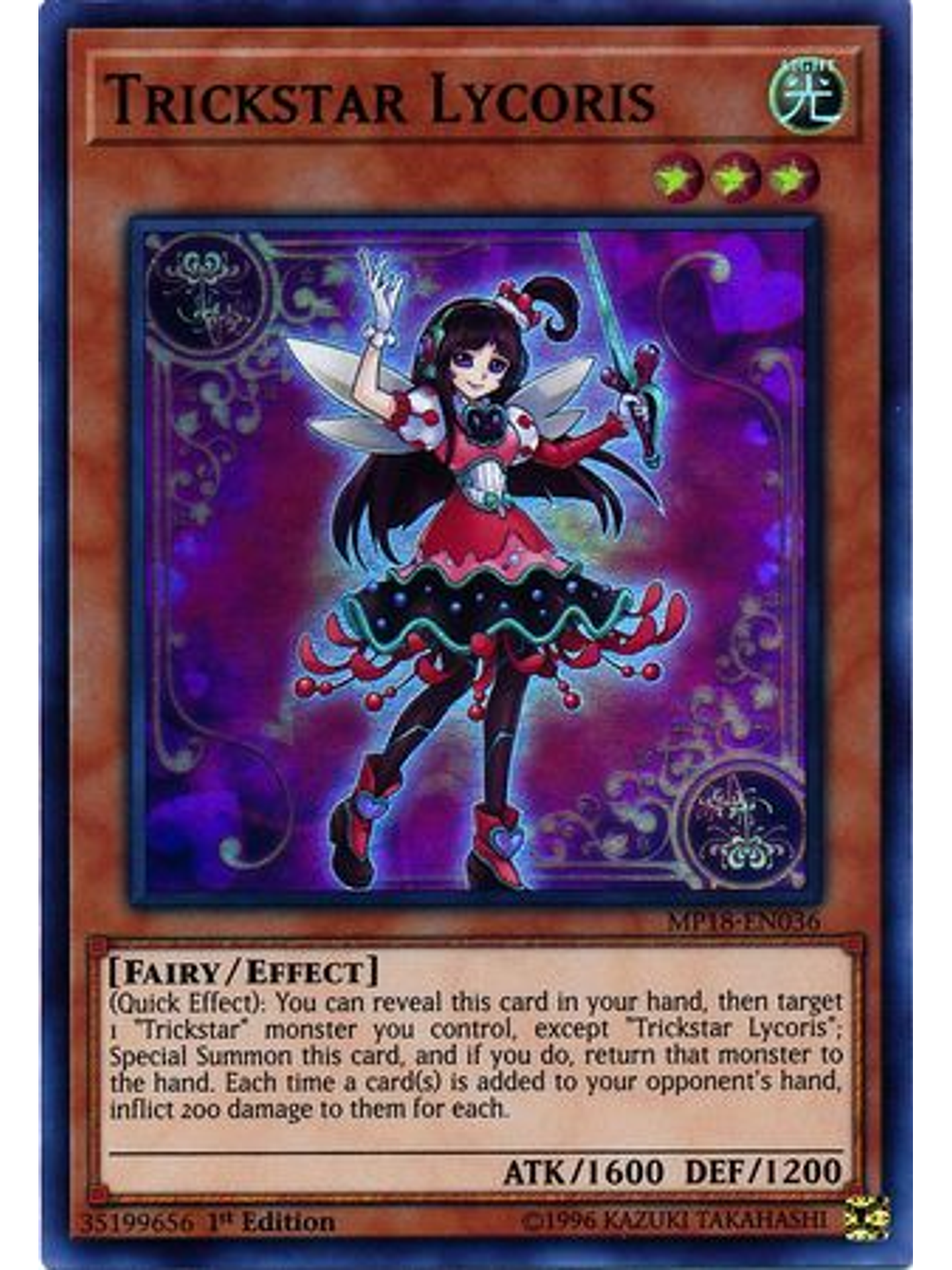 Trickstar Lycoris - MP18-EN036 - Super Rare 1st Edition 1