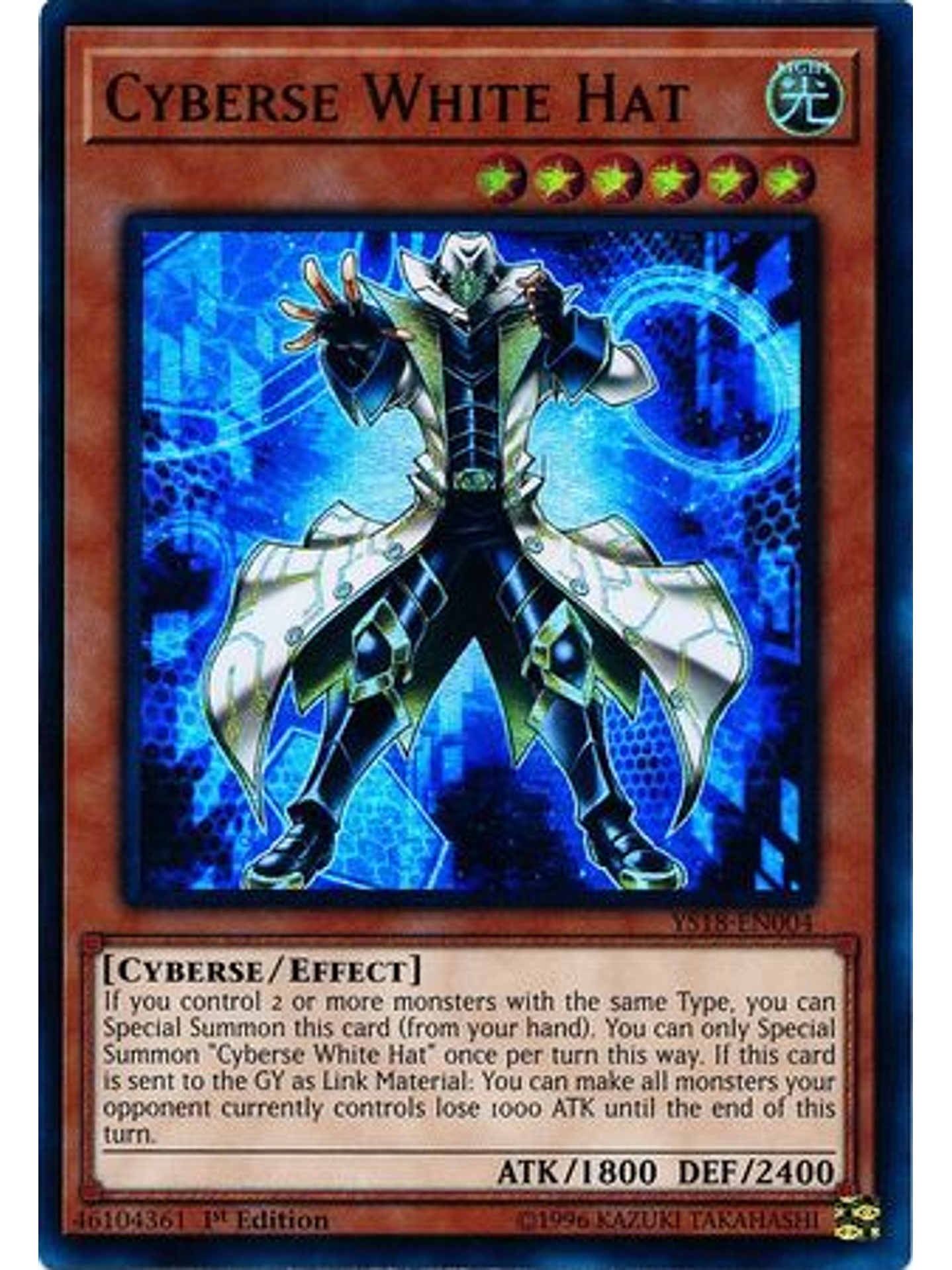 Cyberse White Hat - YS18-EN004 - Ultra Rare 1st Edition 1