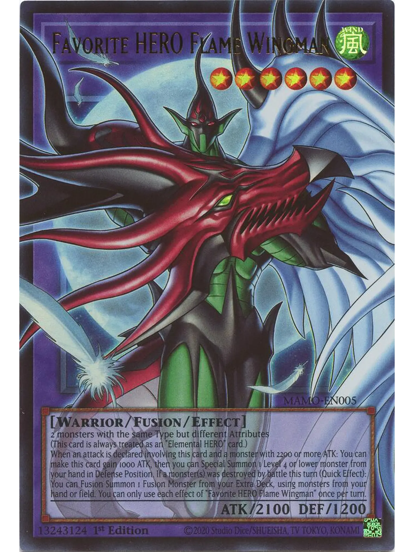 Favorite HERO Flame Wingman (extended art) - MAMO-EN005 - Ultra Rare 1st Edition 1
