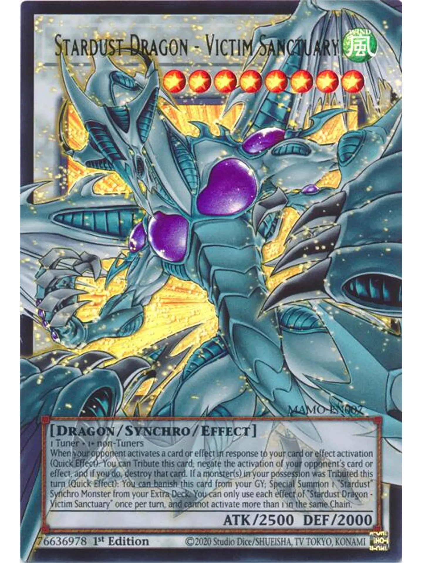 Stardust Dragon - Victim Sanctuary (extended art) - MAMO-EN007 - Ultra Rare 1st Edition 1
