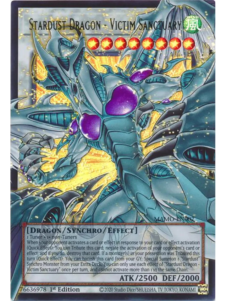 Stardust Dragon - Victim Sanctuary (extended art) - MAMO-EN007 - Ultra Rare 1st Edition 1