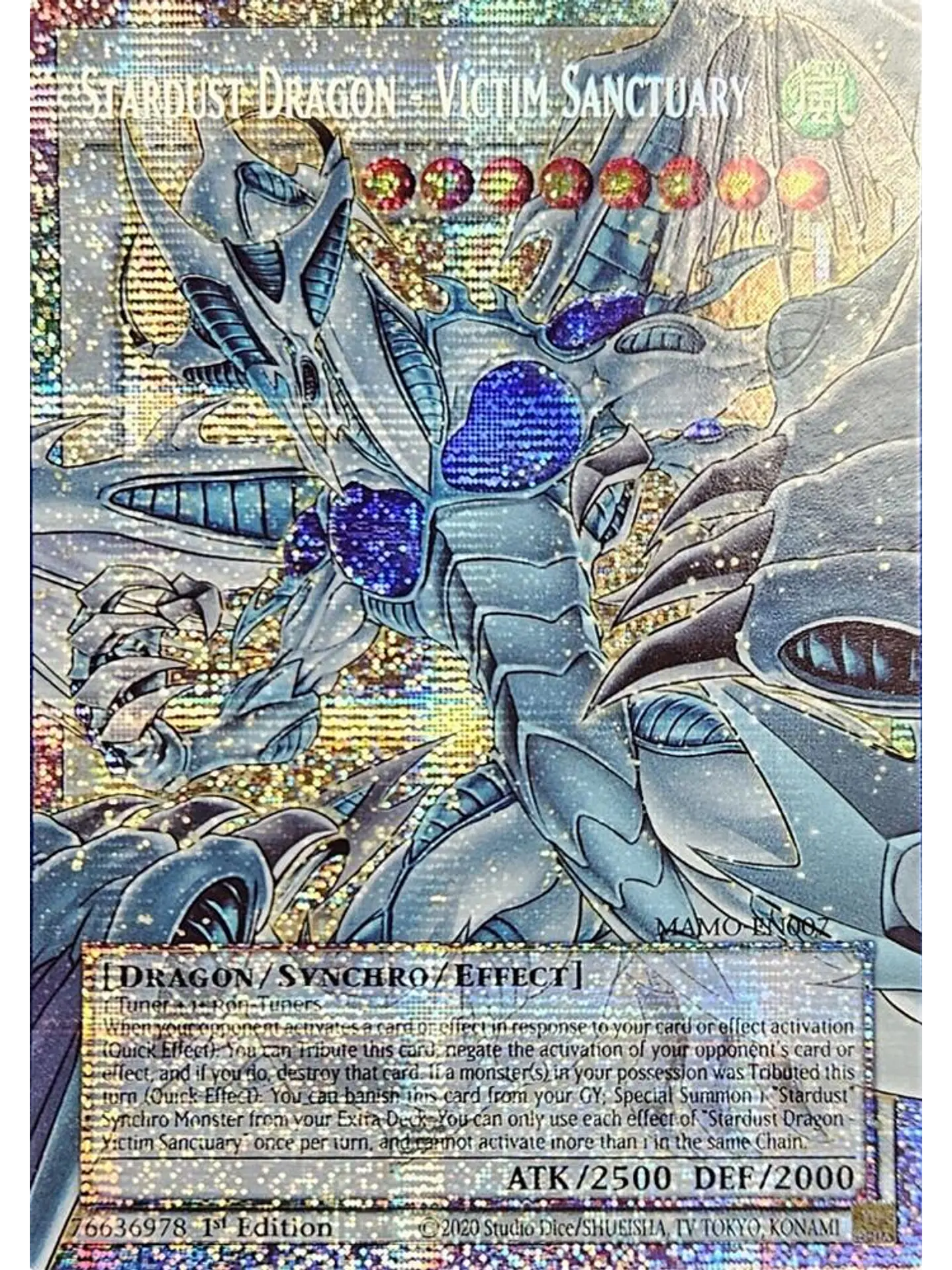 Stardust Dragon - Victim Sanctuary (extended art) - MAMO-EN007 - Starlight Rare 1st Edition 1