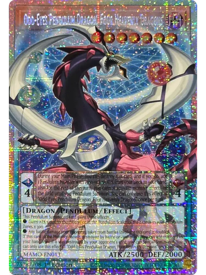 Odd-Eyes Pendulum Dragon, Four Heavenly Dragons (extended art) - MAMO-EN013 - Starlight Rare 1st Edition 1