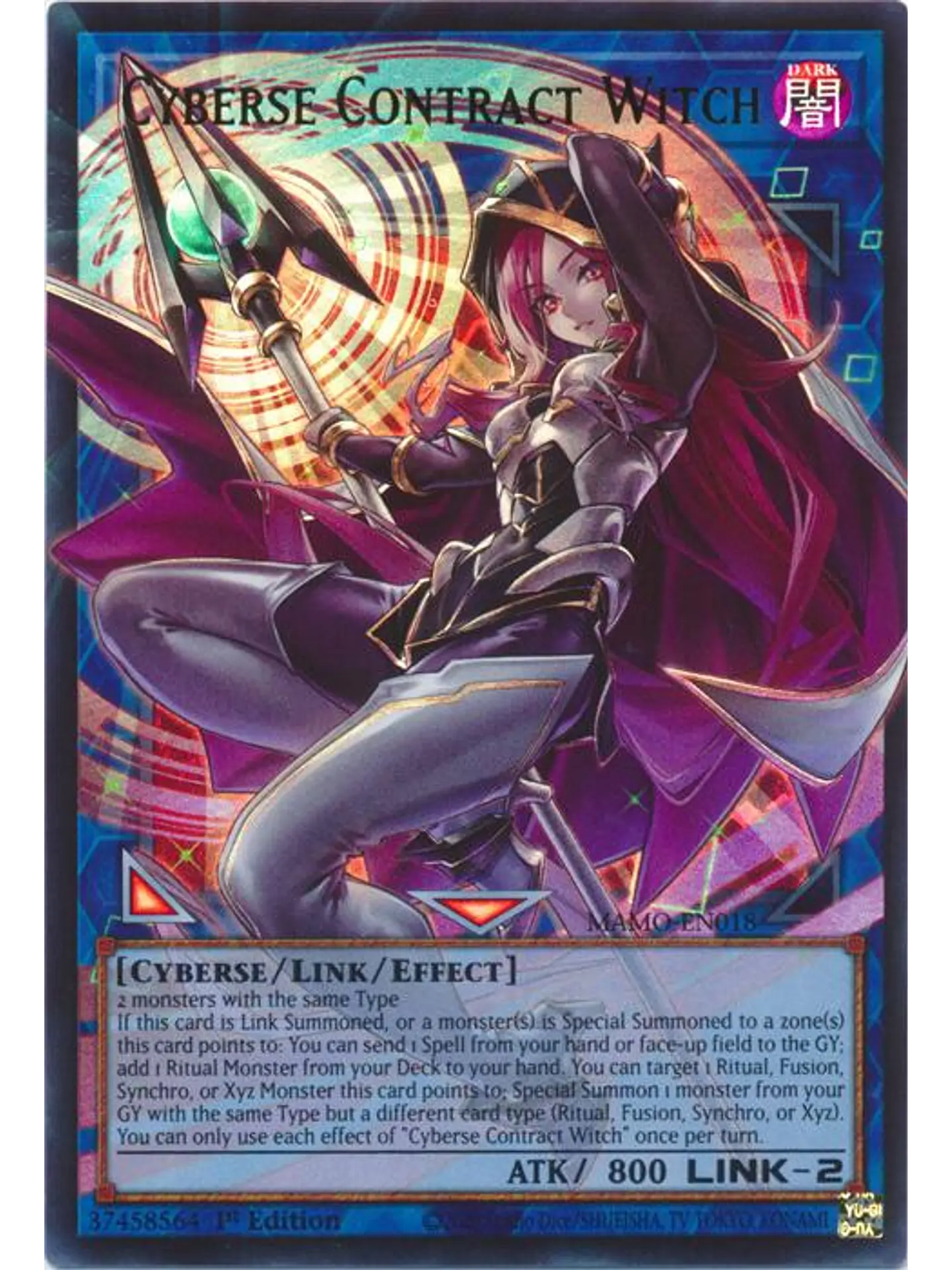 Cyberse Contract Witch (extended art) - MAMO-EN018 - Ultra Rare 1st Edition 1