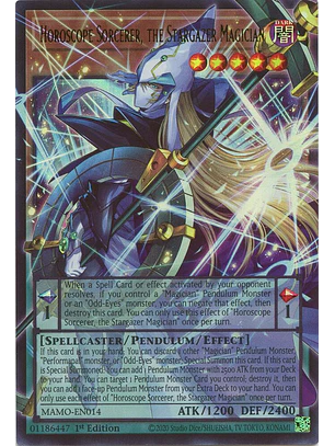 Horoscope Sorcerer, the Stargazer Magician (extended art) - MAMO-EN014 - Ultra Rare 1st Edition