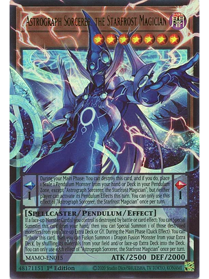 Astrograph Sorcerer, the Starfrost Magician (extended art) - MAMO-EN015 - Ultra Rare 1st Edition