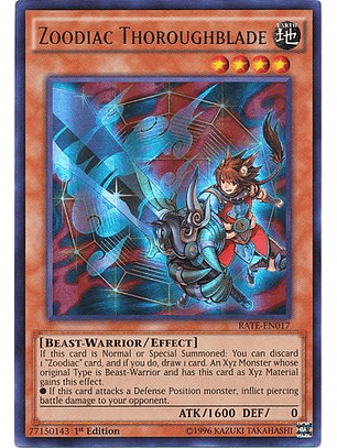 Zoodiac Thoroughblade - RATE-EN017 - Ultra Rare 1st Edition