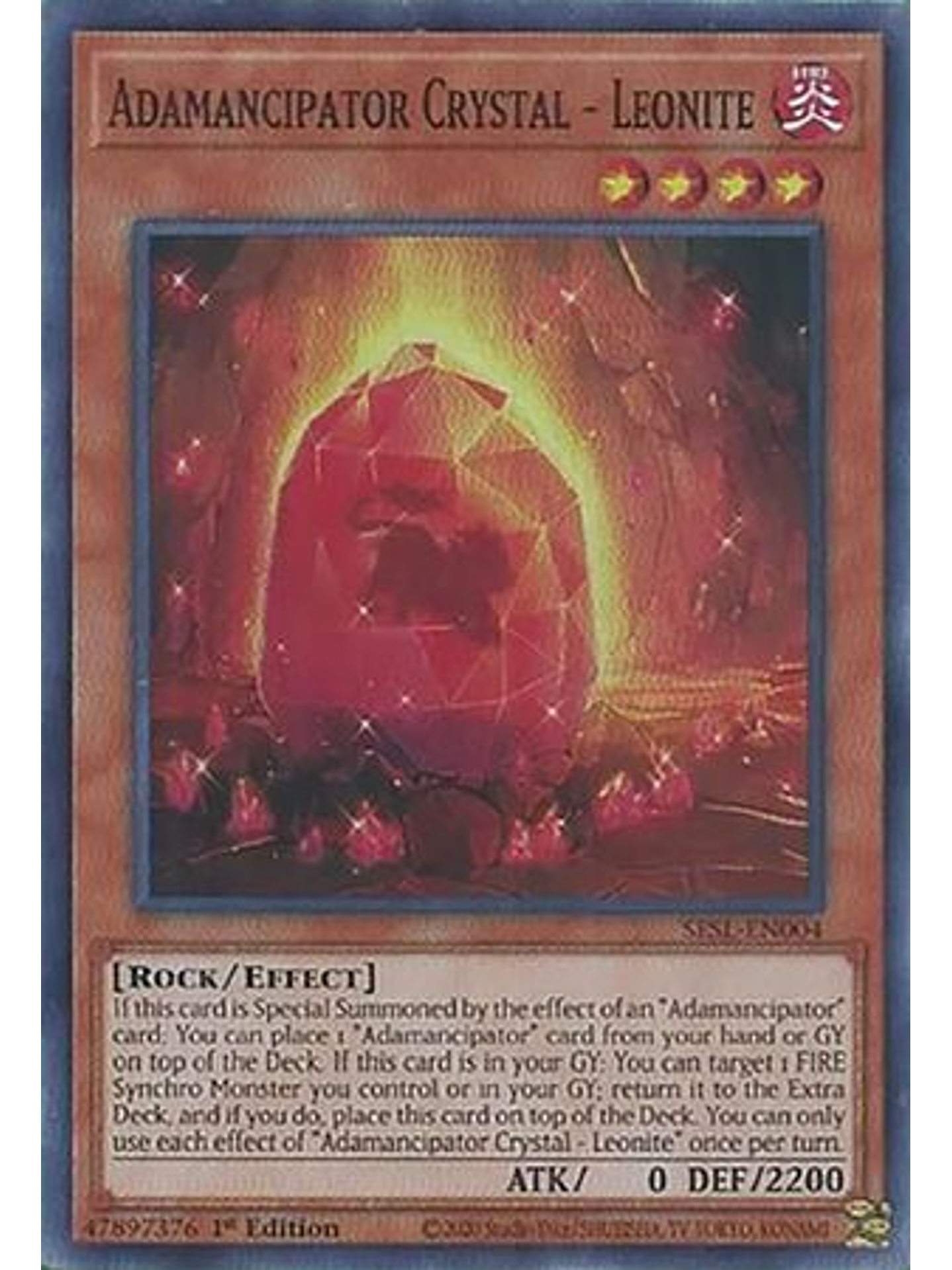 Adamancipator Crystal - Leonite - SESL-EN004 - Super Rare 1st Edition 1