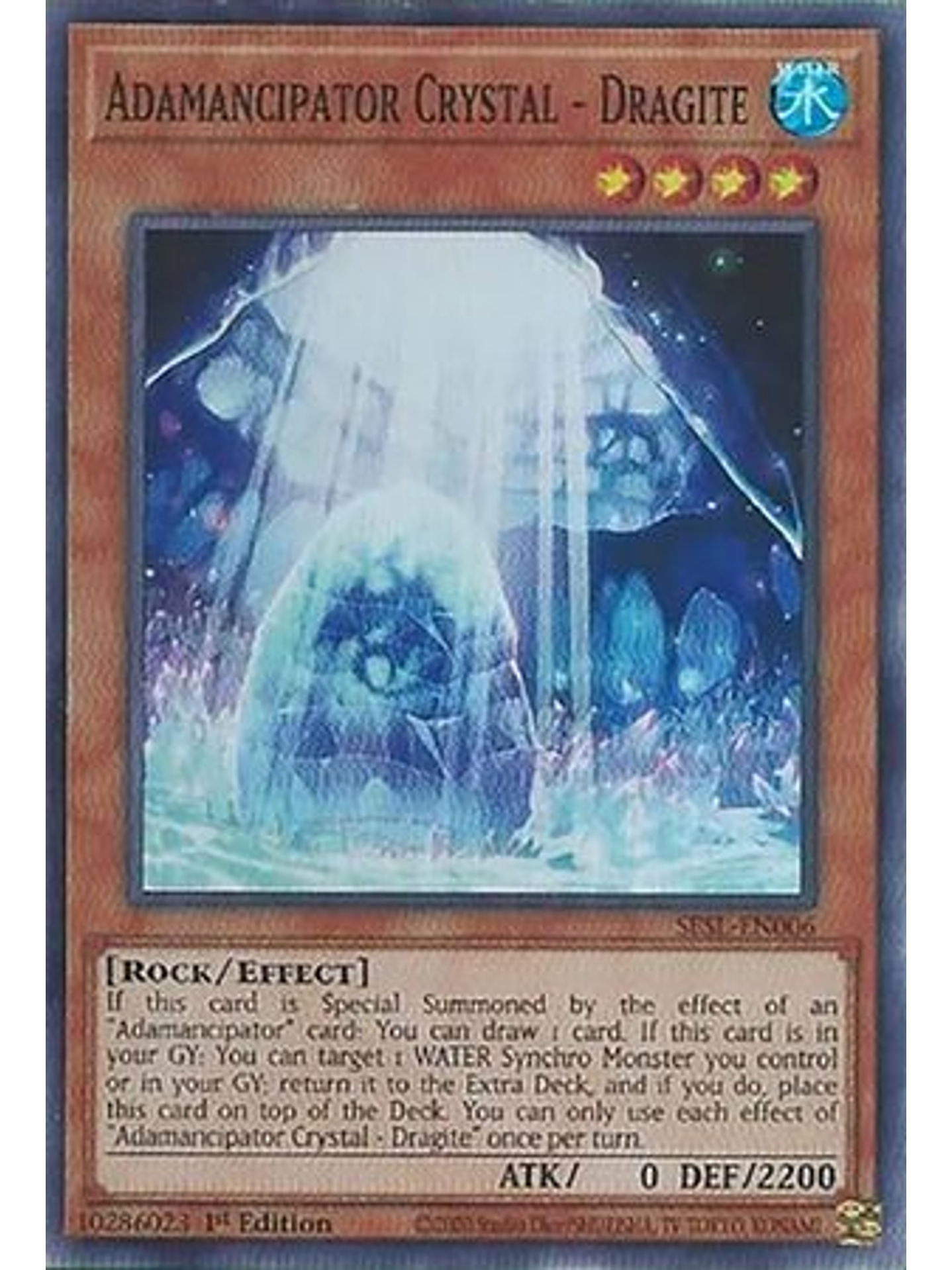 Adamancipator Crystal - Dragite - SESL-EN006 - Super Rare 1st Edition 1