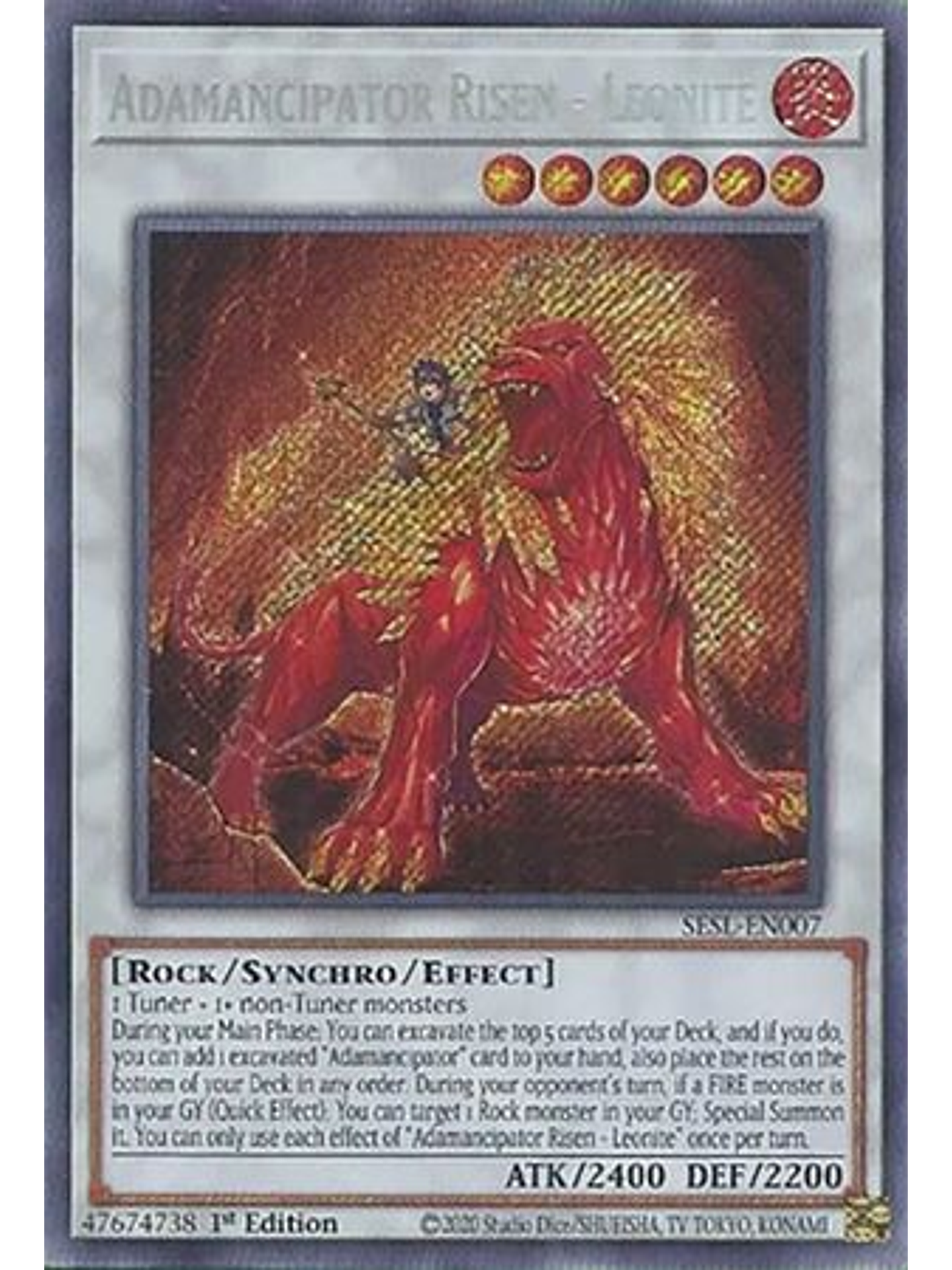 Adamancipator Risen - Leonite - SESL-EN007 - Secret Rare 1st Edition 1