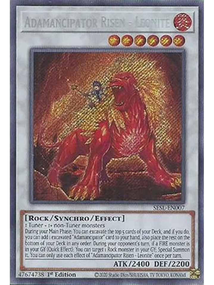 Adamancipator Risen - Leonite - SESL-EN007 - Secret Rare 1st Edition 1