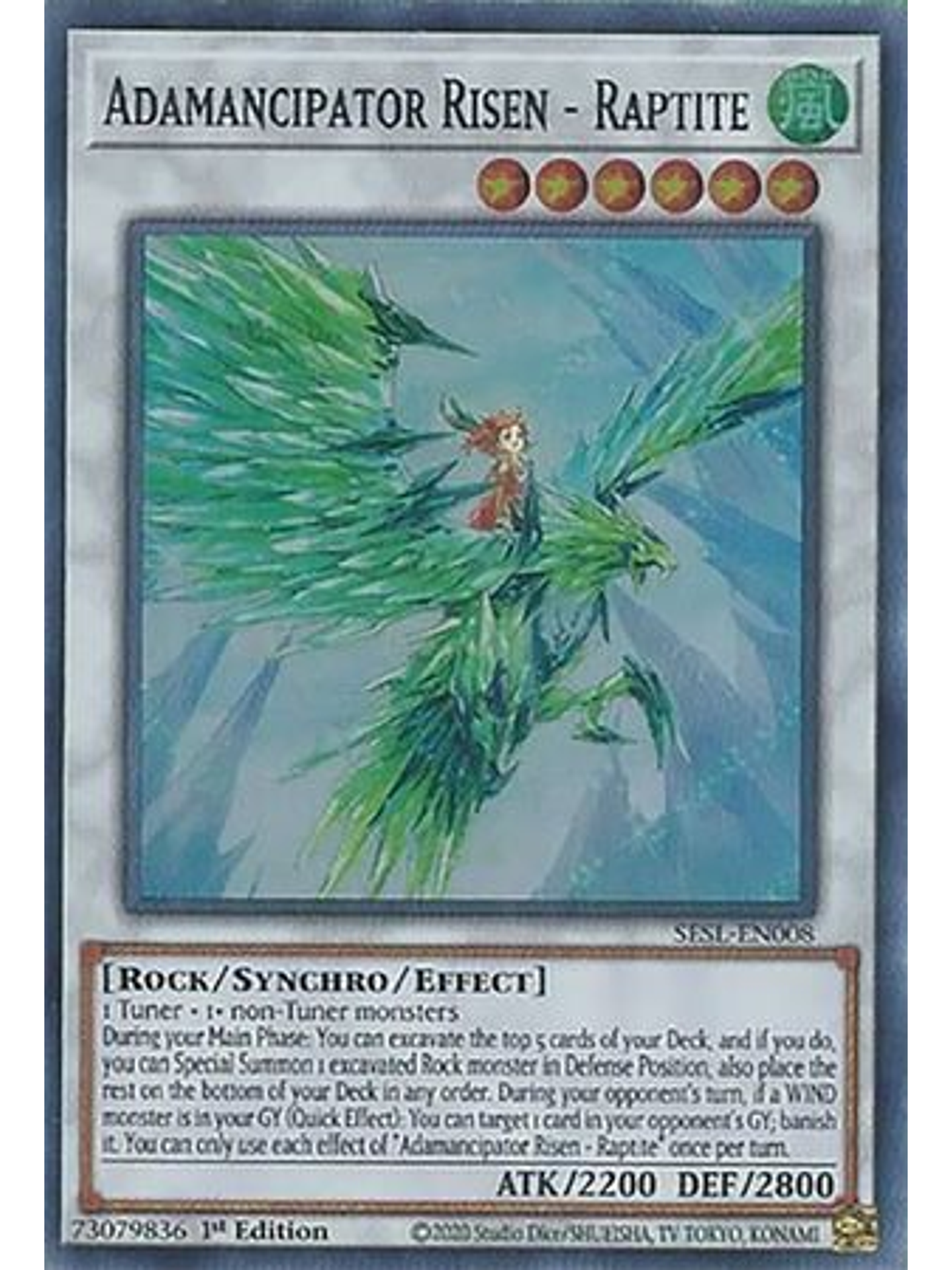 Adamancipator Risen - Raptite - SESL-EN008 - Super Rare 1st Edition 1