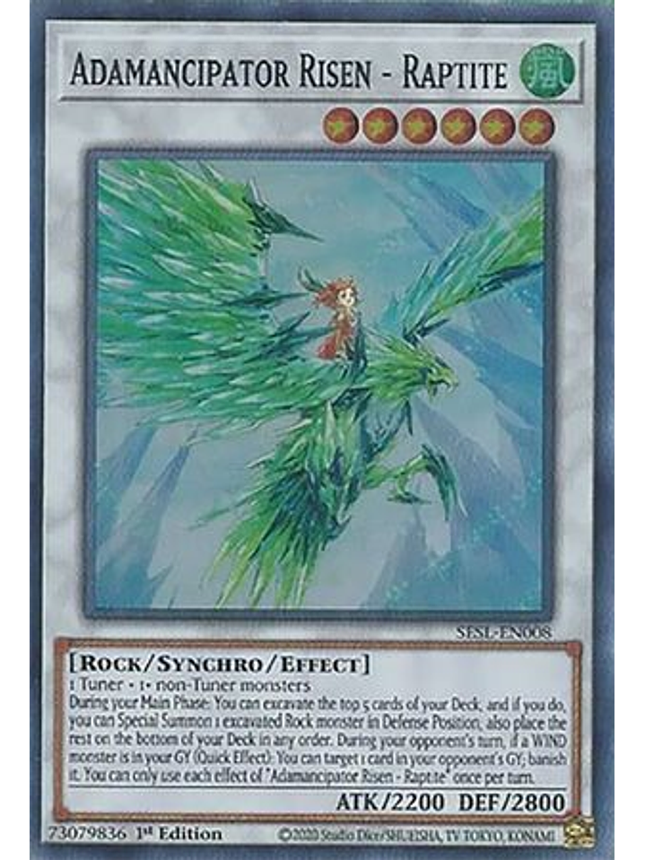 Adamancipator Risen - Raptite - SESL-EN008 - Super Rare 1st Edition 1