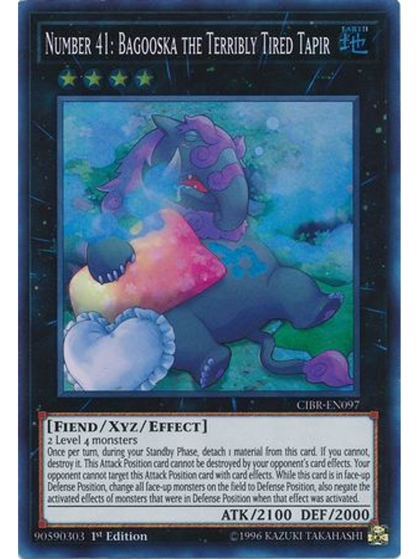 Number 41: Bagooska the Terribly Tired Tapir - CIBR-EN097 - Super Rare 1st Edition 1