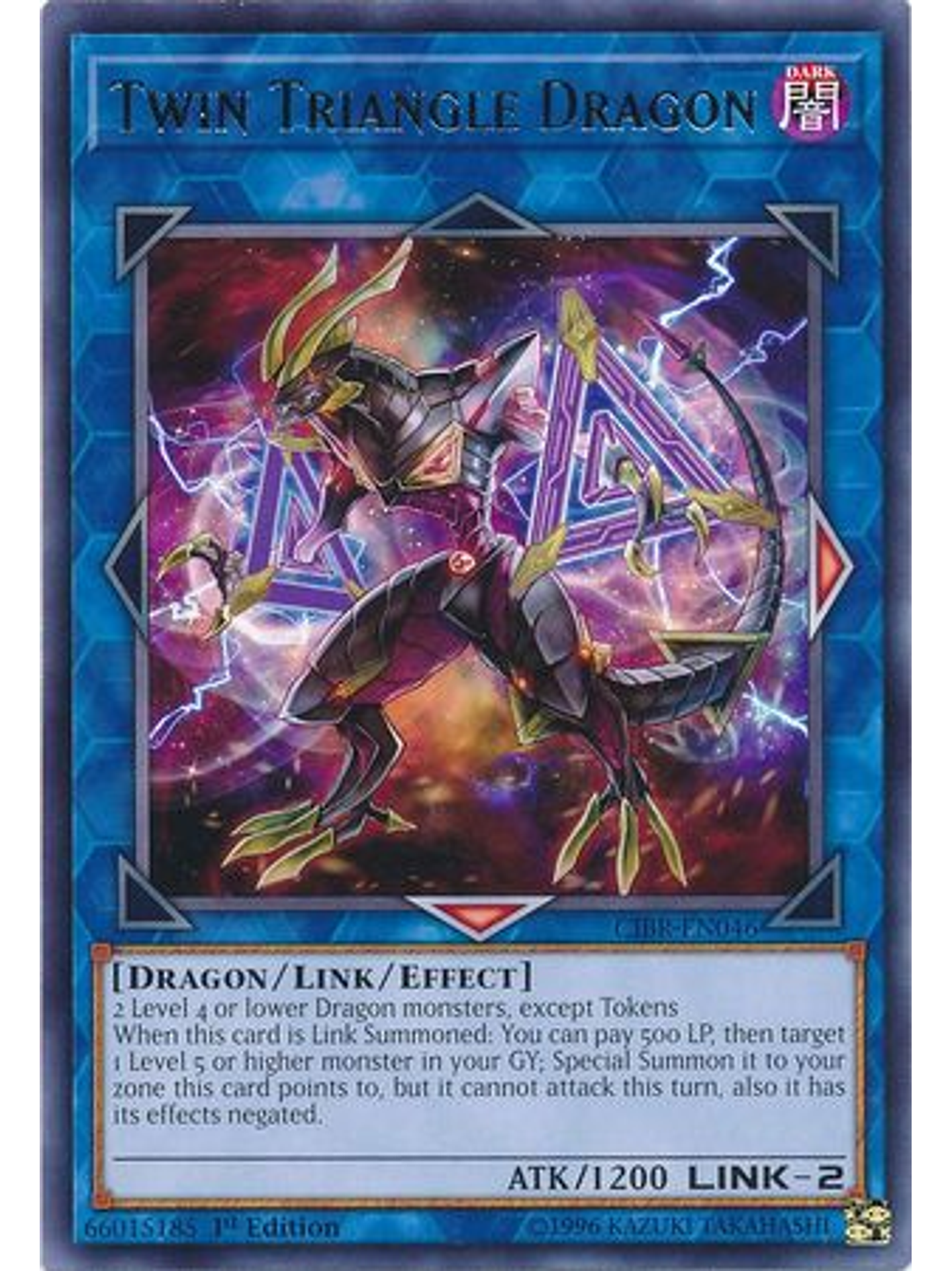 Twin Triangle Dragon - CIBR-EN046 - Rare 1st Edition 1