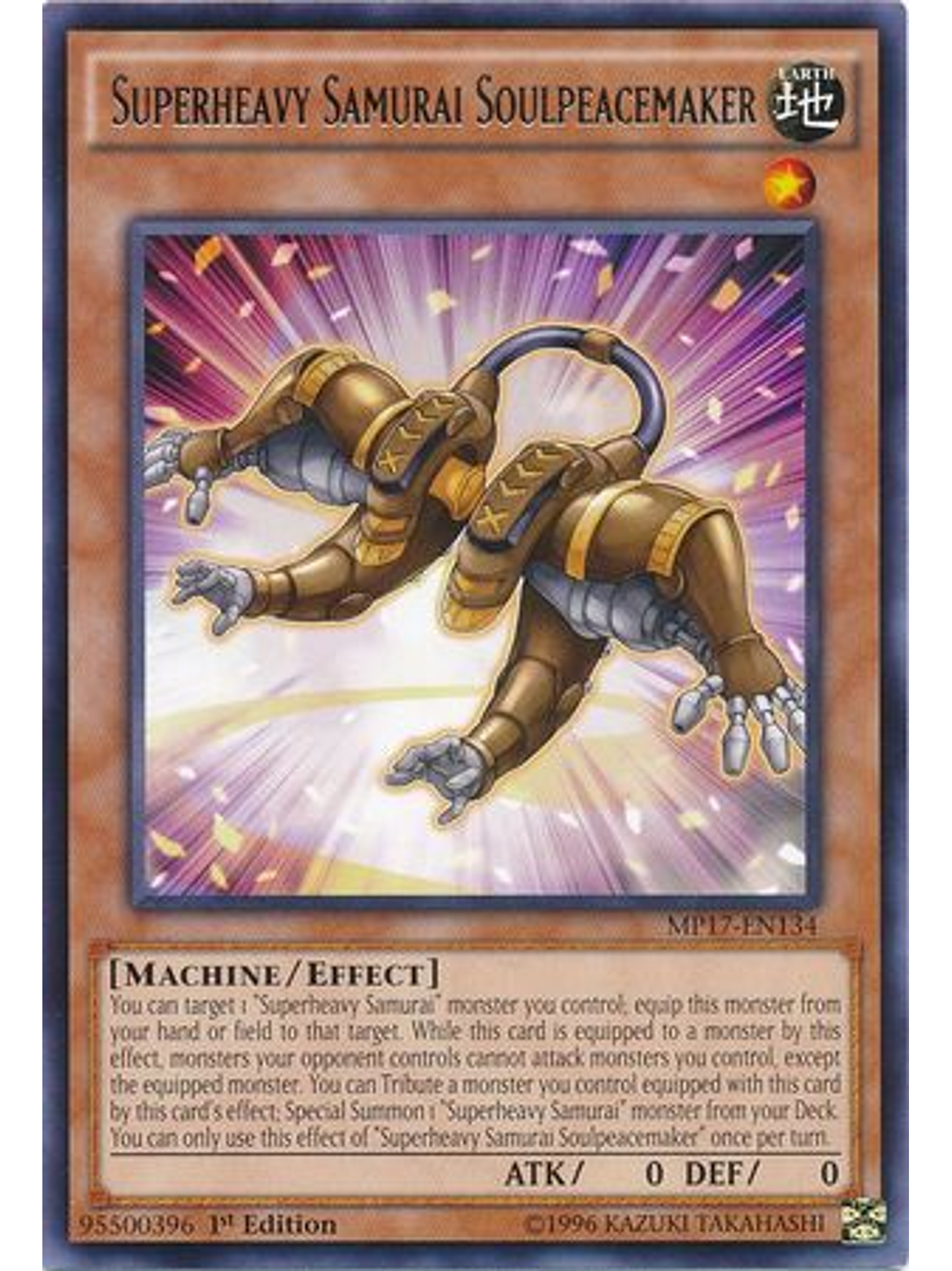 Superheavy Samurai Soulpeacemaker - MP17-EN134 - Rare 1st Edition 1