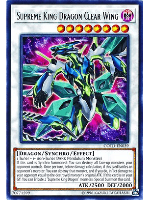 Supreme King Dragon Clear Wing - COTD-EN039 - Rare Unlimited