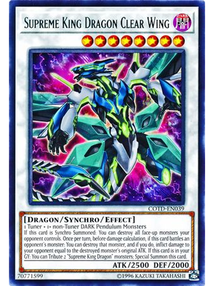 Supreme King Dragon Clear Wing - COTD-EN039 - Rare Unlimited 1